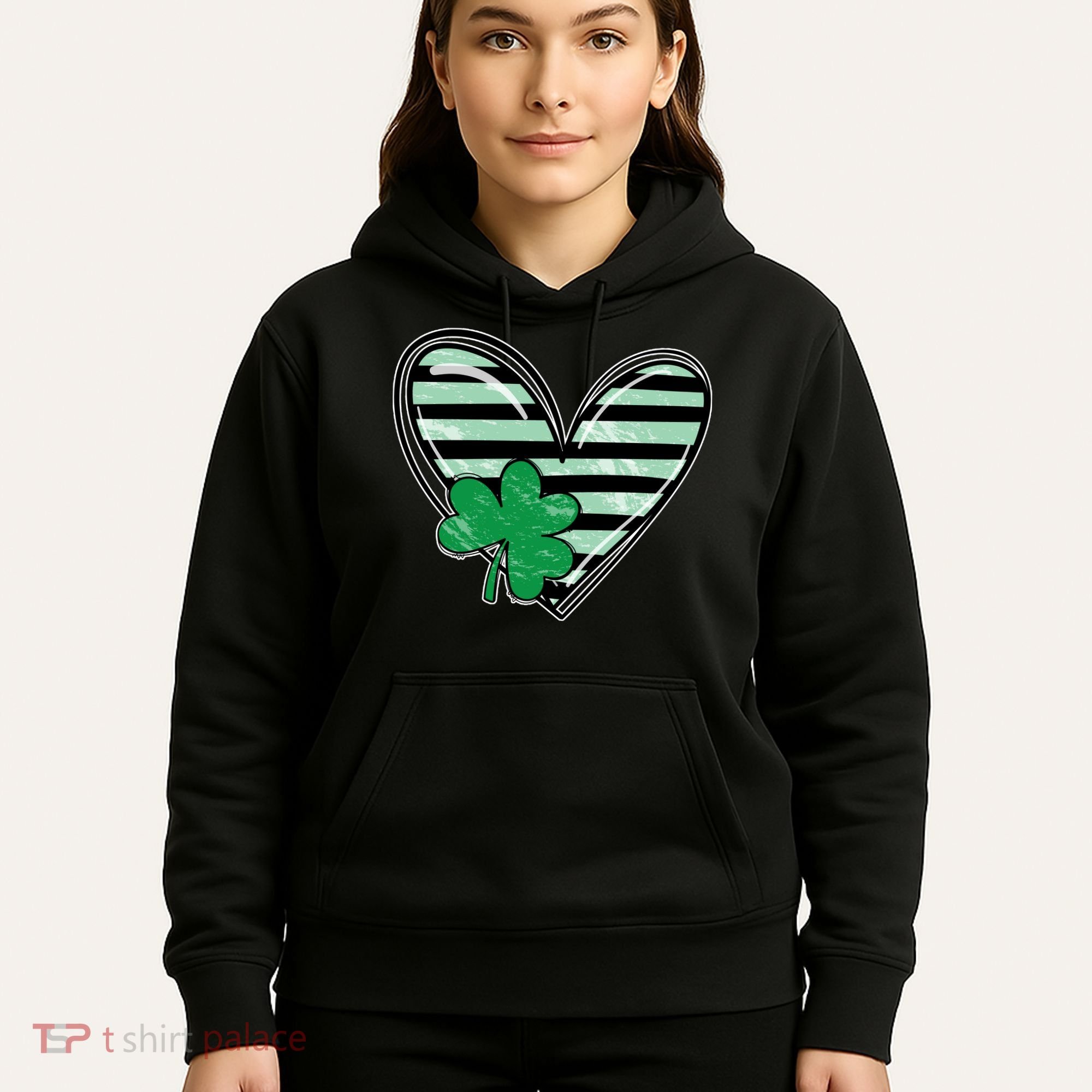 Shamrock Heart St Patrick Day Cute Hoodie