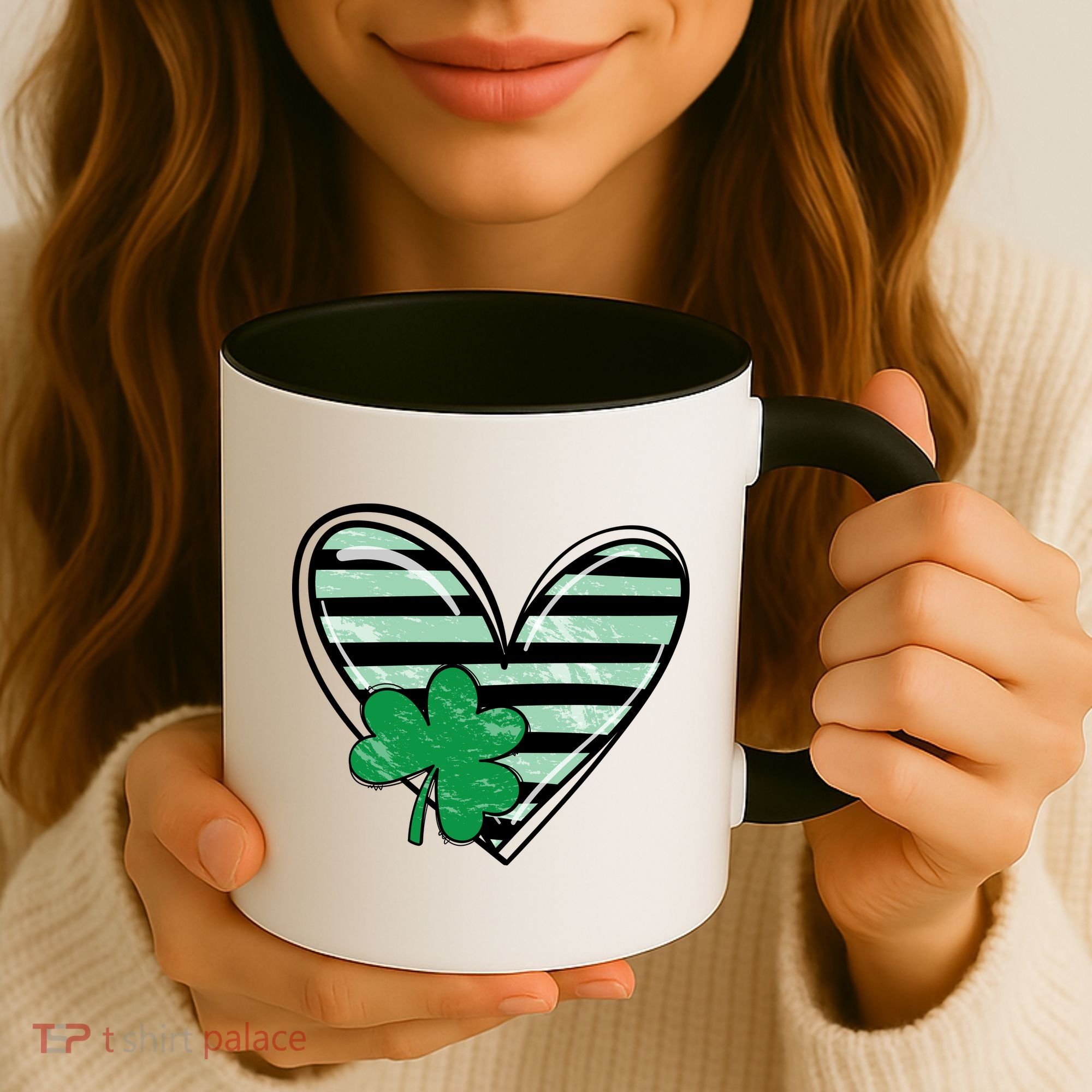 Shamrock Heart St Patrick Day Cute Coffee Mug