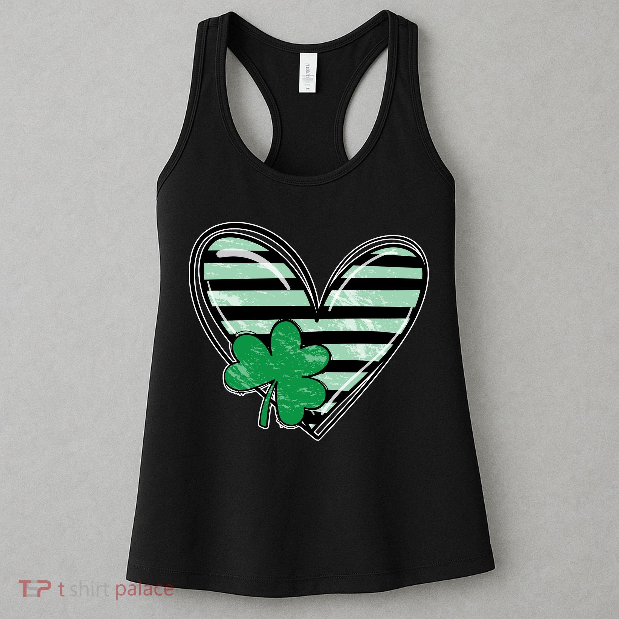 Shamrock Heart St Patrick Day Cute Women's Tank Top
