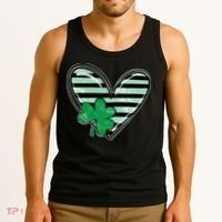 Shamrock Heart St Patrick Day Cute Tank Top thumb 3