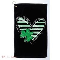 Shamrock Heart St Patrick Day Cute Golf Towel thumb 0