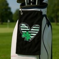 Shamrock Heart St Patrick Day Cute Golf Towel thumb 2