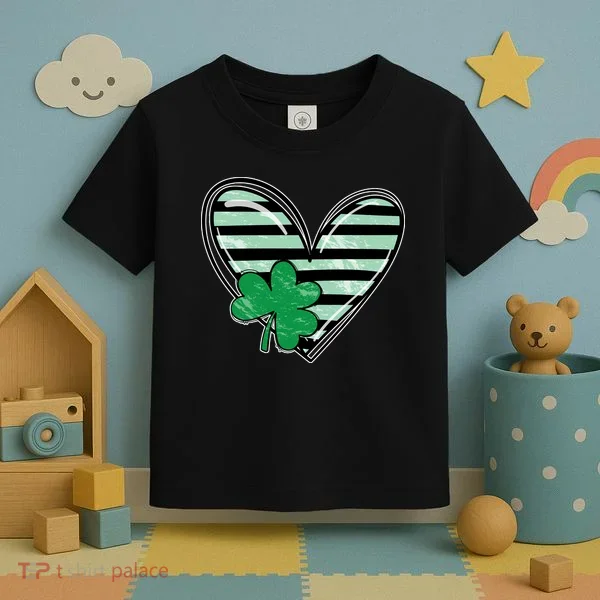 Shamrock Heart St Patrick Day Cute Toddler T-Shirt