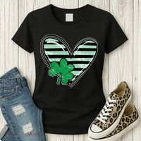 Shamrock Heart St Patrick Day Cute Women's T-Shirt thumb 3