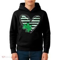 Shamrock Heart St Patrick Day Cute Kids Hoodie thumb 4