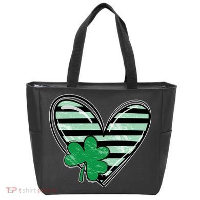 Shamrock Heart St Patrick Day Cute Tote Bag