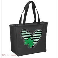 Shamrock Heart St Patrick Day Cute Tote Bag thumb 2