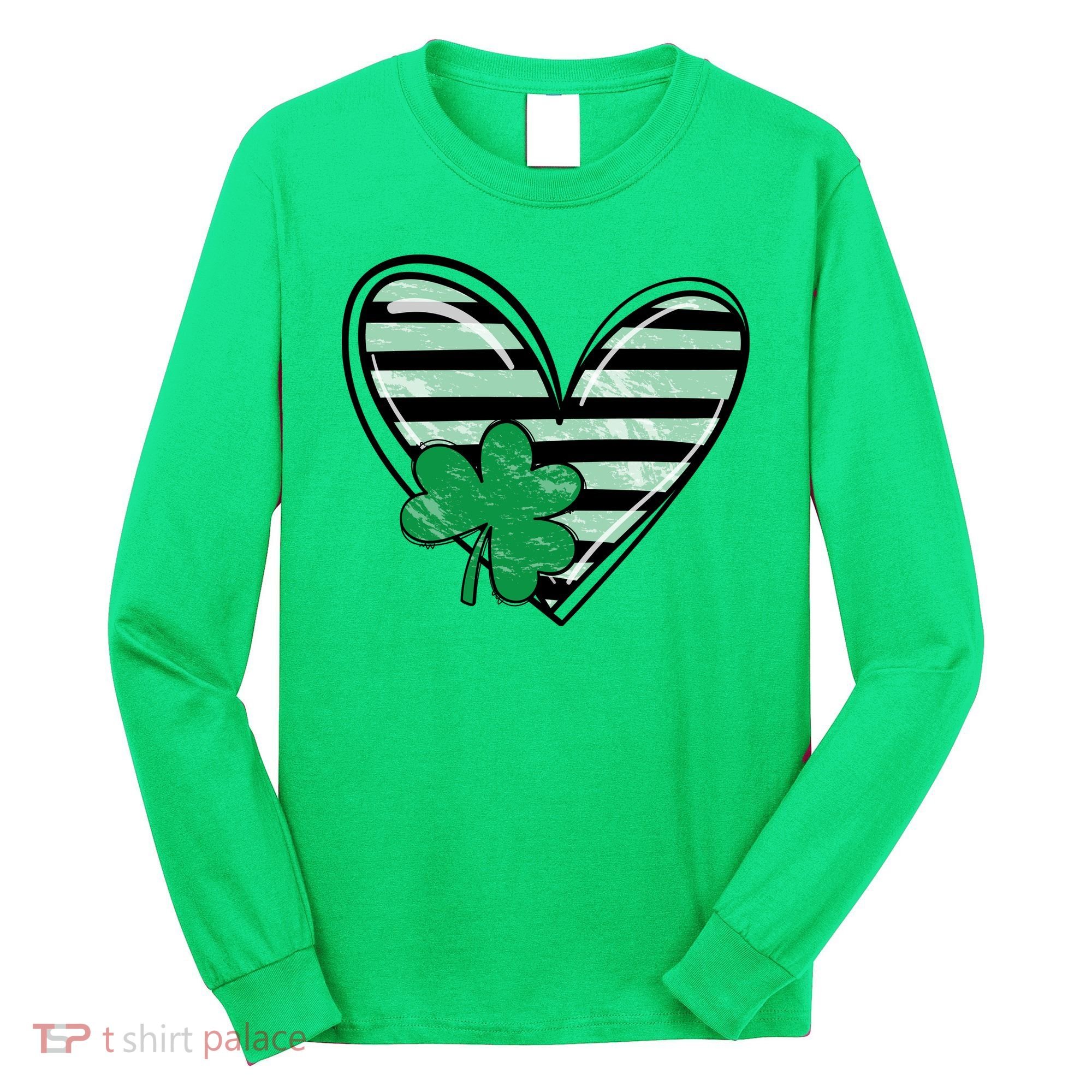 Shamrock Heart St Patrick Day Cute Long Sleeve Shirt