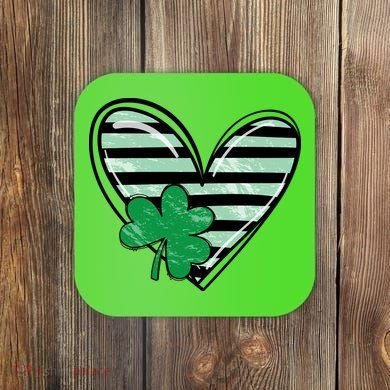 Shamrock Heart St Patrick Day Cute Coaster