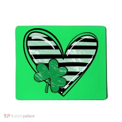Shamrock Heart St Patrick Day Cute Mousepad