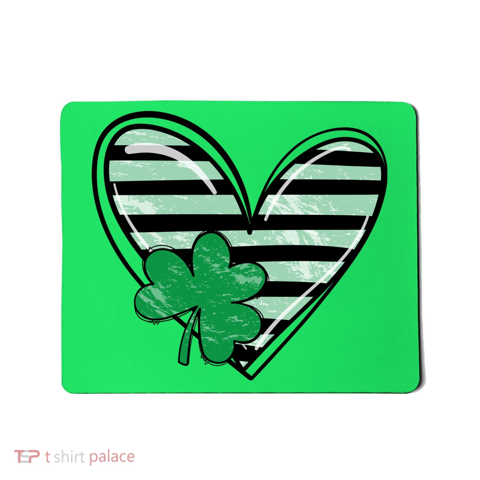 Shamrock Heart St Patrick Day Cute Mousepad