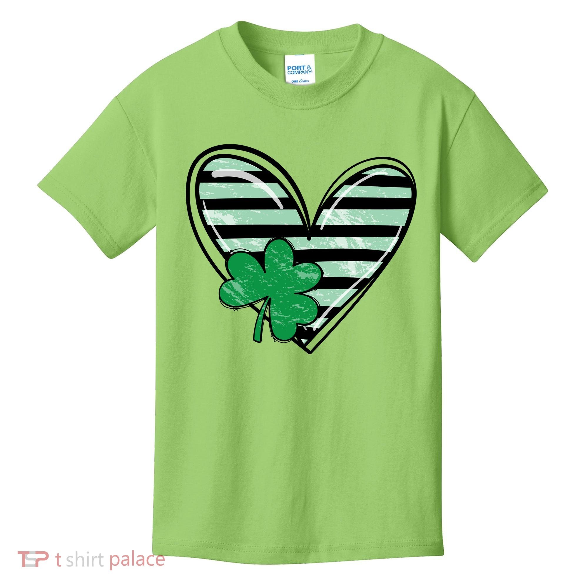 Shamrock Heart St Patrick Day Cute Kids T-Shirt