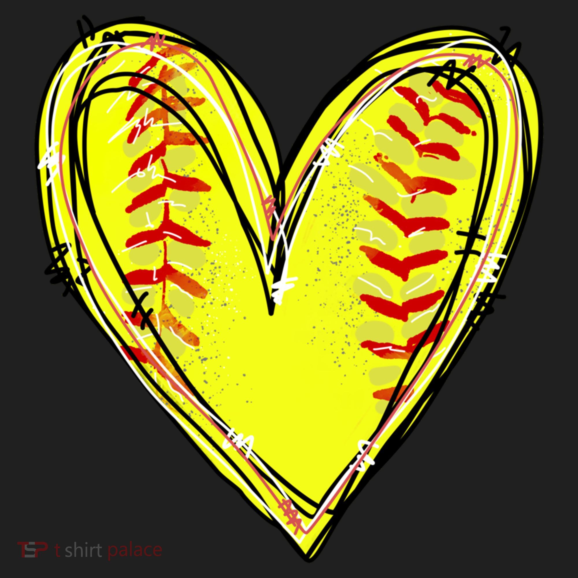 Softball Heart Softball Game Day Softball Mom Lovers Gift Women's Sweatshirt