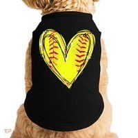 Softball Heart Softball Game Day Softball Mom Lovers Gift Doggie Tank thumb 0