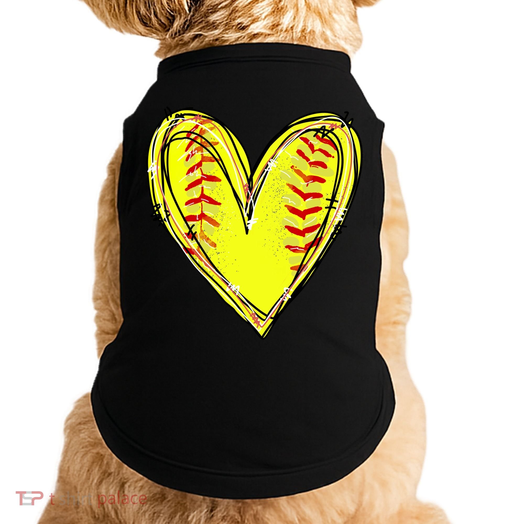 Softball Heart Softball Game Day Softball Mom Lovers Gift Doggie Tank