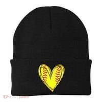 Softball Heart Softball Game Day Softball Mom Lovers Gift Beanie thumb 0