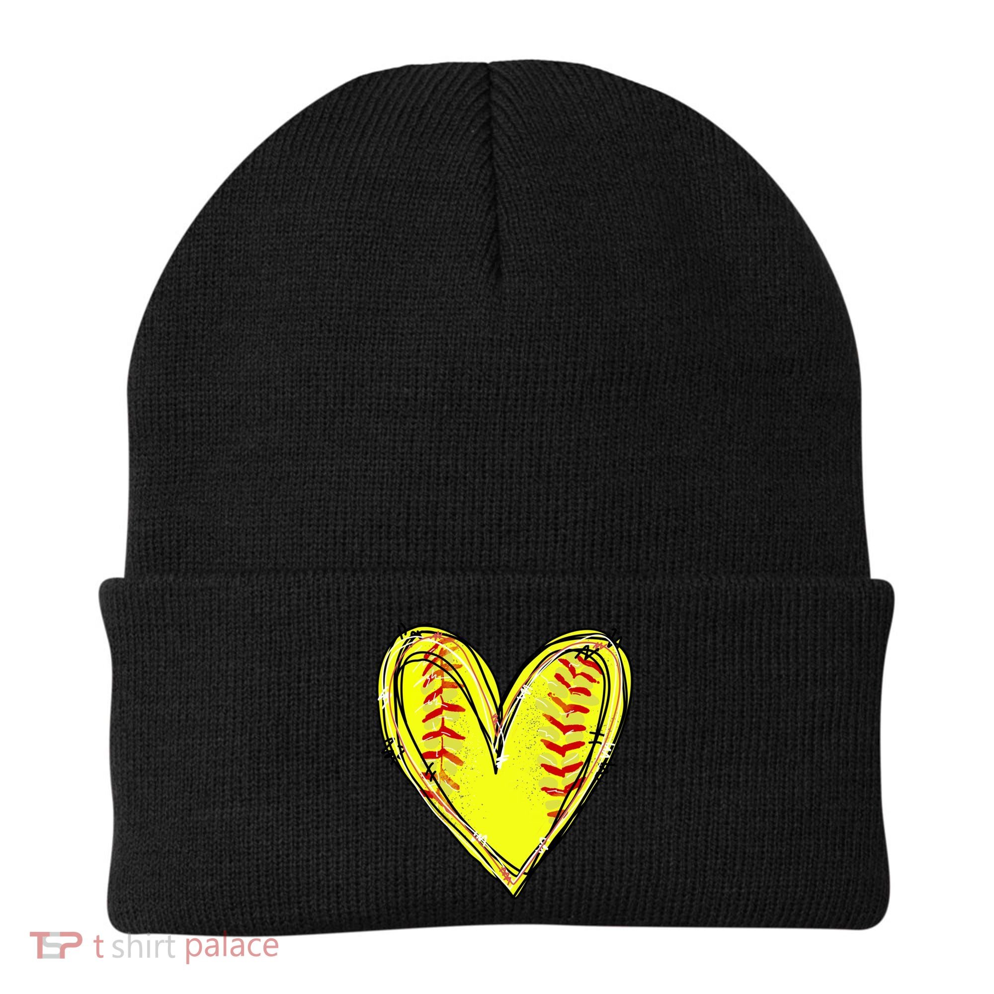 Softball Heart Softball Game Day Softball Mom Lovers Gift Beanie