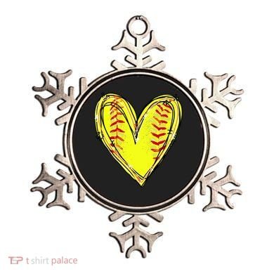 Softball Heart Softball Game Day Softball Mom Lovers Gift Ornament