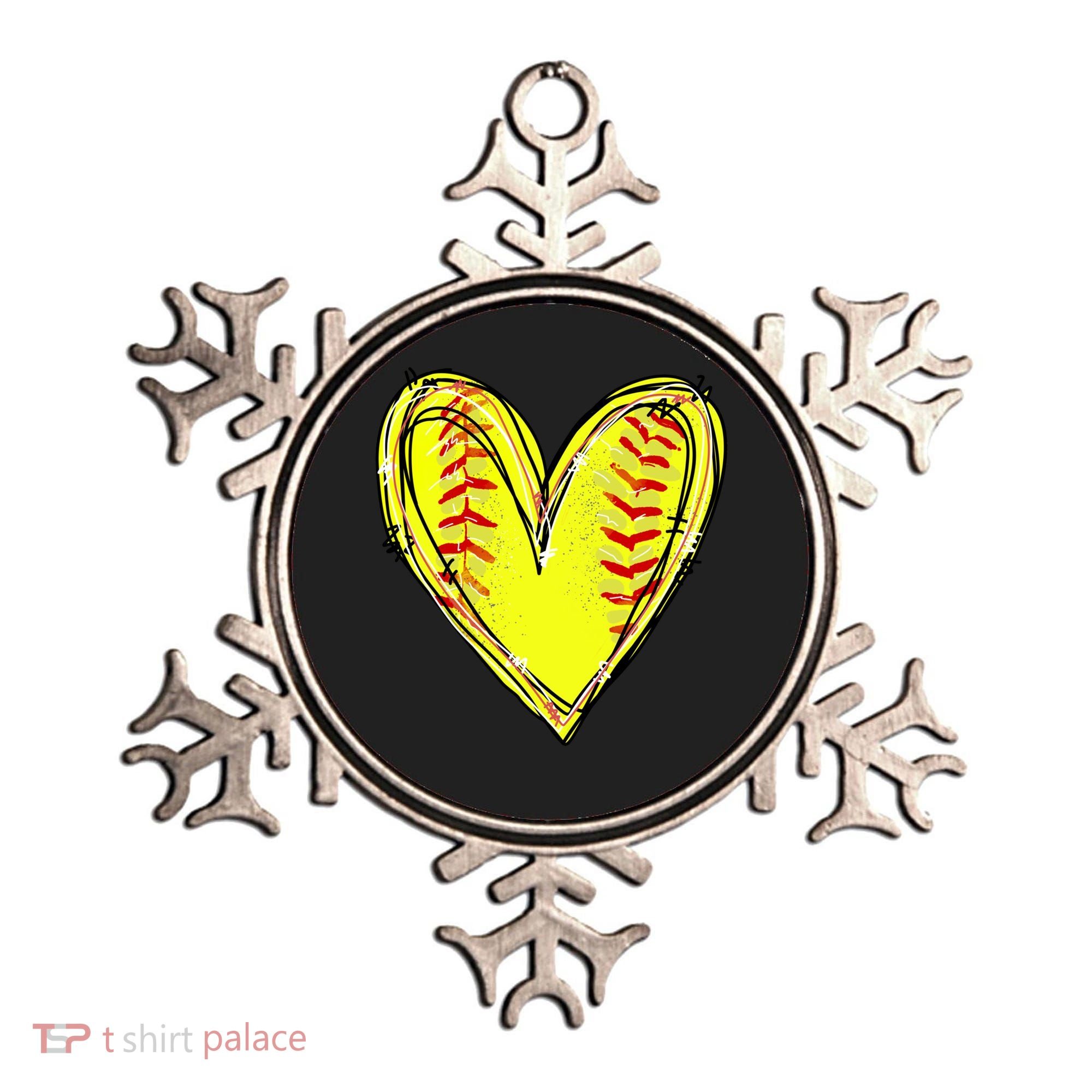 Softball Heart Softball Game Day Softball Mom Lovers Gift Ornament