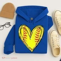 Softball Heart Softball Game Day Softball Mom Lovers Gift Hoodie thumb 4