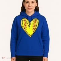 Softball Heart Softball Game Day Softball Mom Lovers Gift Hoodie thumb 5