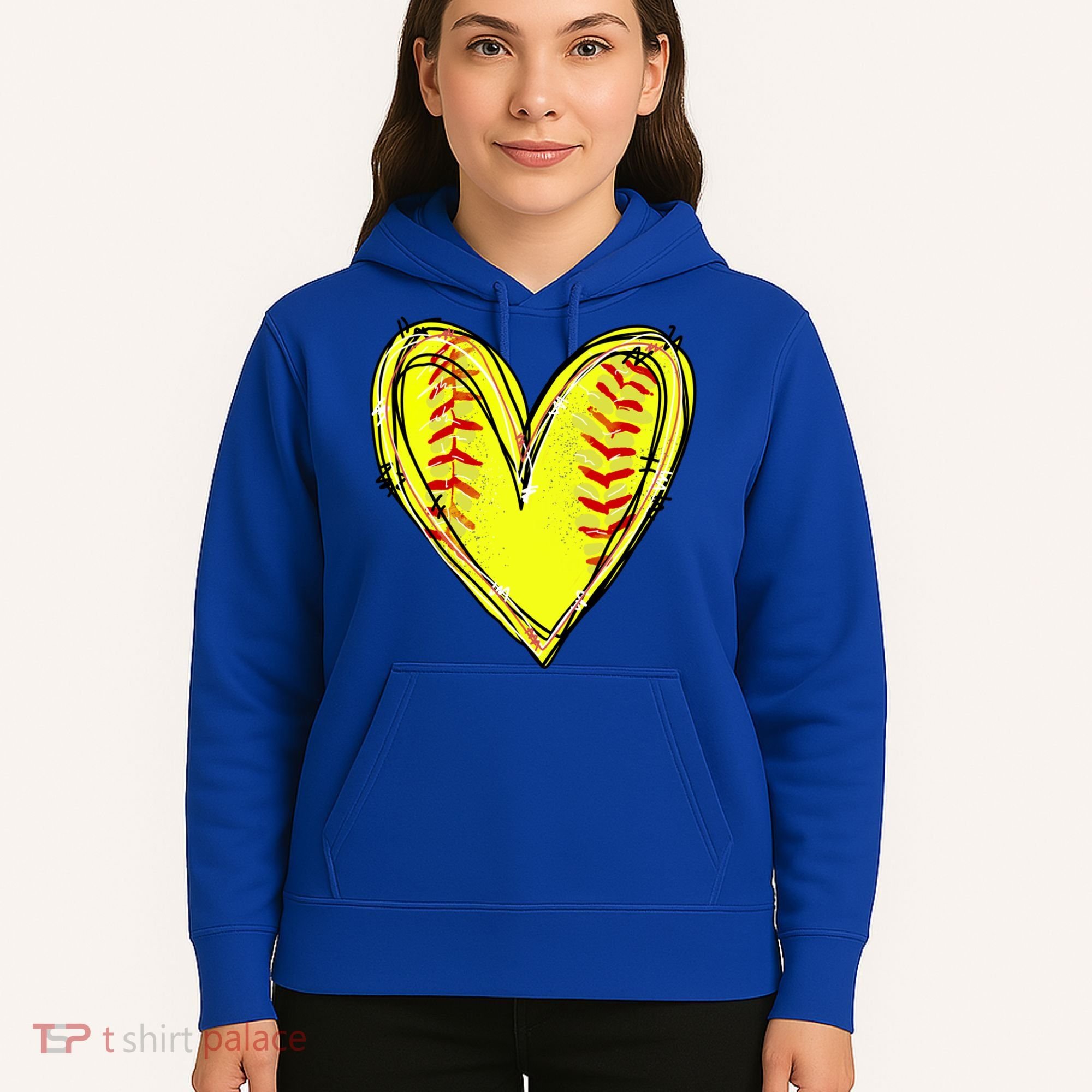 Softball Heart Softball Game Day Softball Mom Lovers Gift Hoodie