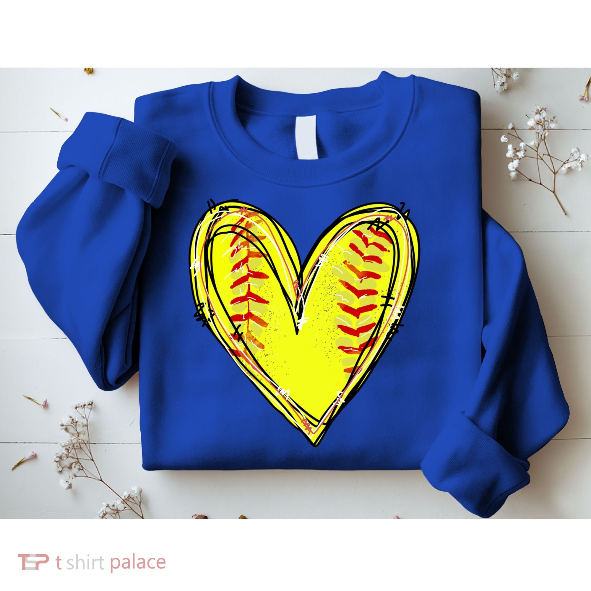 Softball Heart Softball Game Day Softball Mom Lovers Gift Sweatshirt