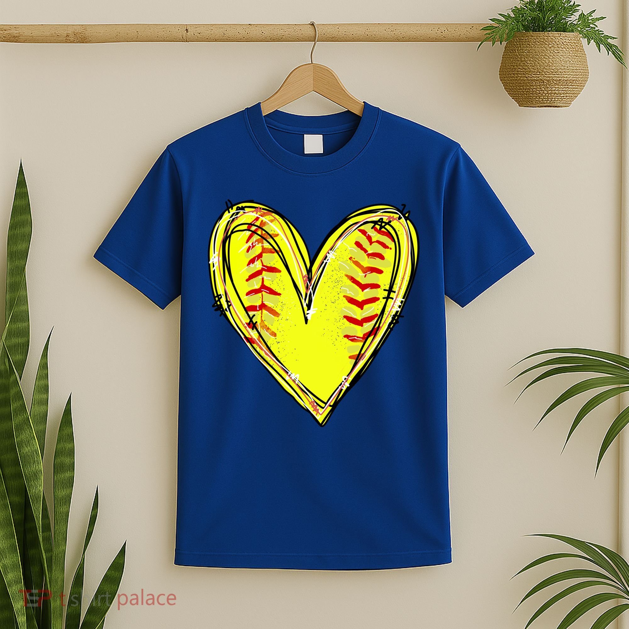 Softball Heart Softball Game Day Softball Mom Lovers Gift T-Shirt