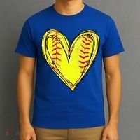 Softball Heart Softball Game Day Softball Mom Lovers Gift T-Shirt thumb 3