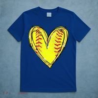 Softball Heart Softball Game Day Softball Mom Lovers Gift T-Shirt thumb 5