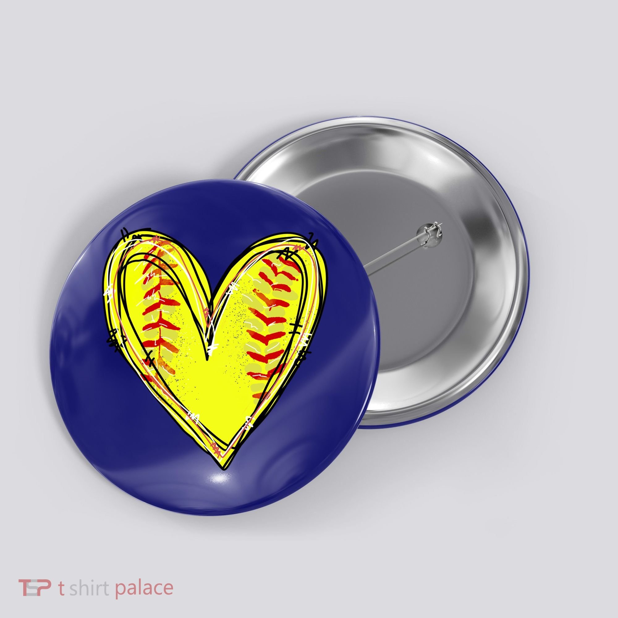 Softball Heart Softball Game Day Softball Mom Lovers Gift Button