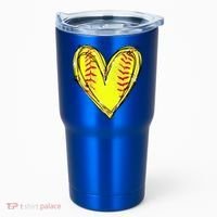 Softball Heart Softball Game Day Softball Mom Lovers Gift Tumbler thumb 0