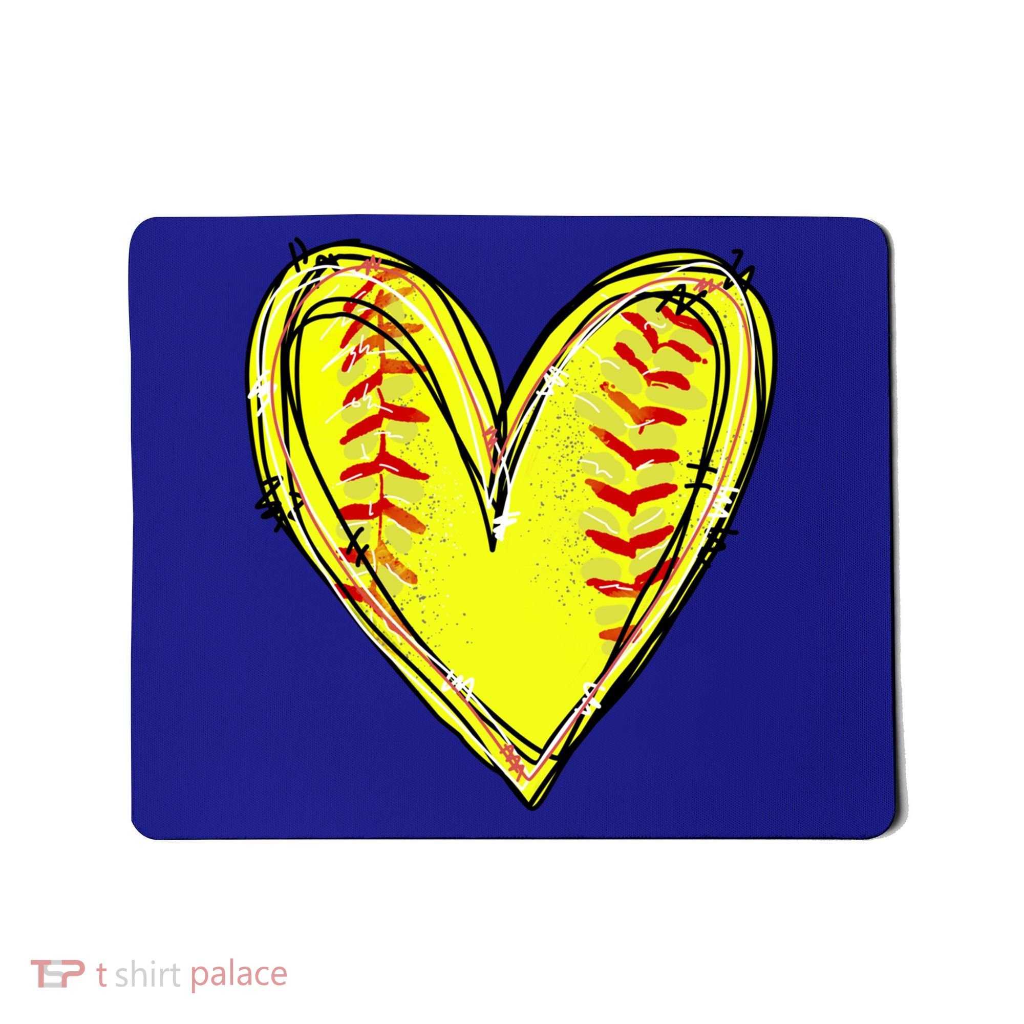 Softball Heart Softball Game Day Softball Mom Lovers Gift Mousepad