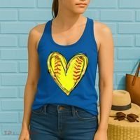 Softball Heart Softball Game Day Softball Mom Lovers Gift Women's Tank Top thumb 2