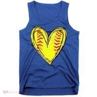 Softball Heart Softball Game Day Softball Mom Lovers Gift Tank Top thumb 0