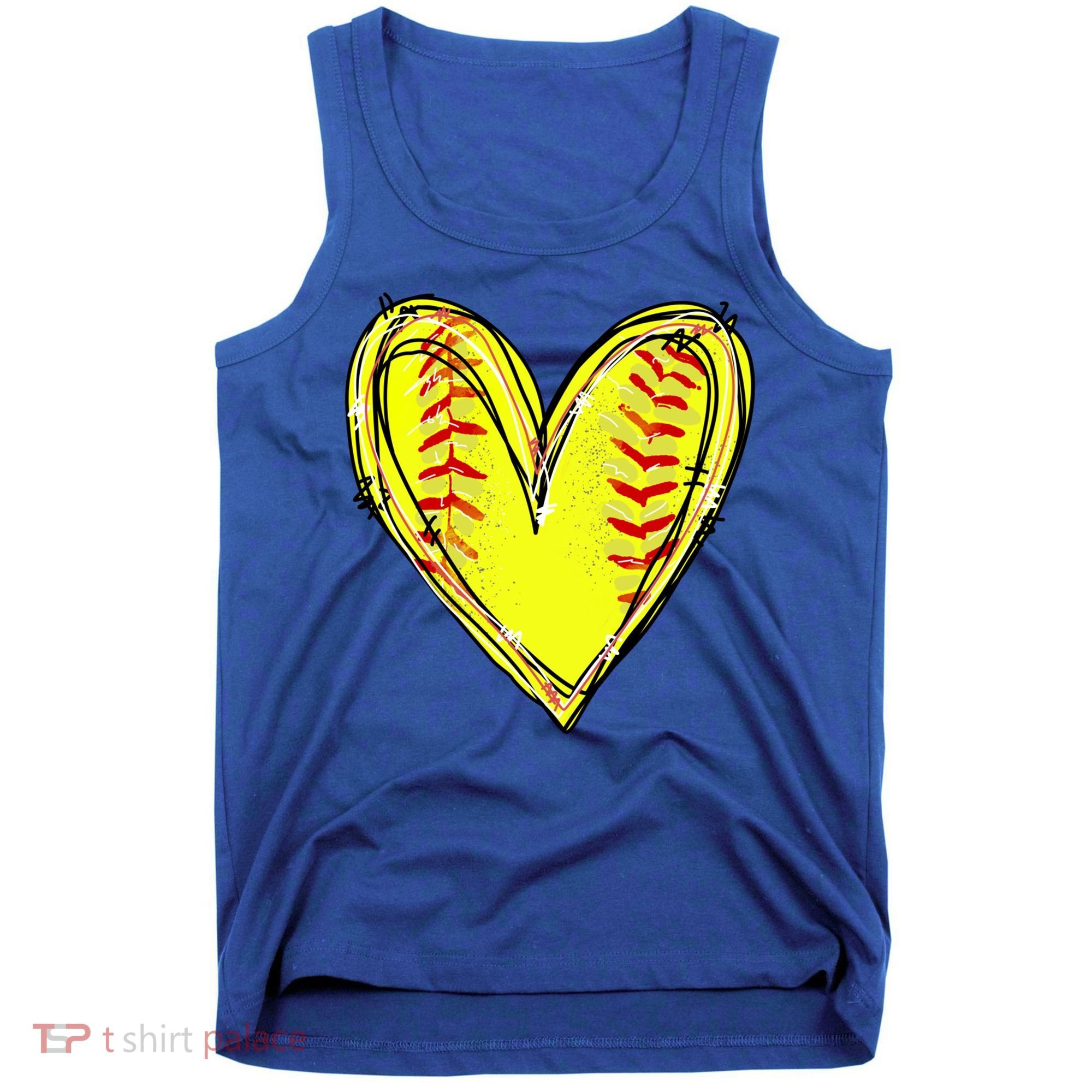 Softball Heart Softball Game Day Softball Mom Lovers Gift Tank Top