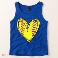 Softball Heart Softball Game Day Softball Mom Lovers Gift Tank Top thumb 2