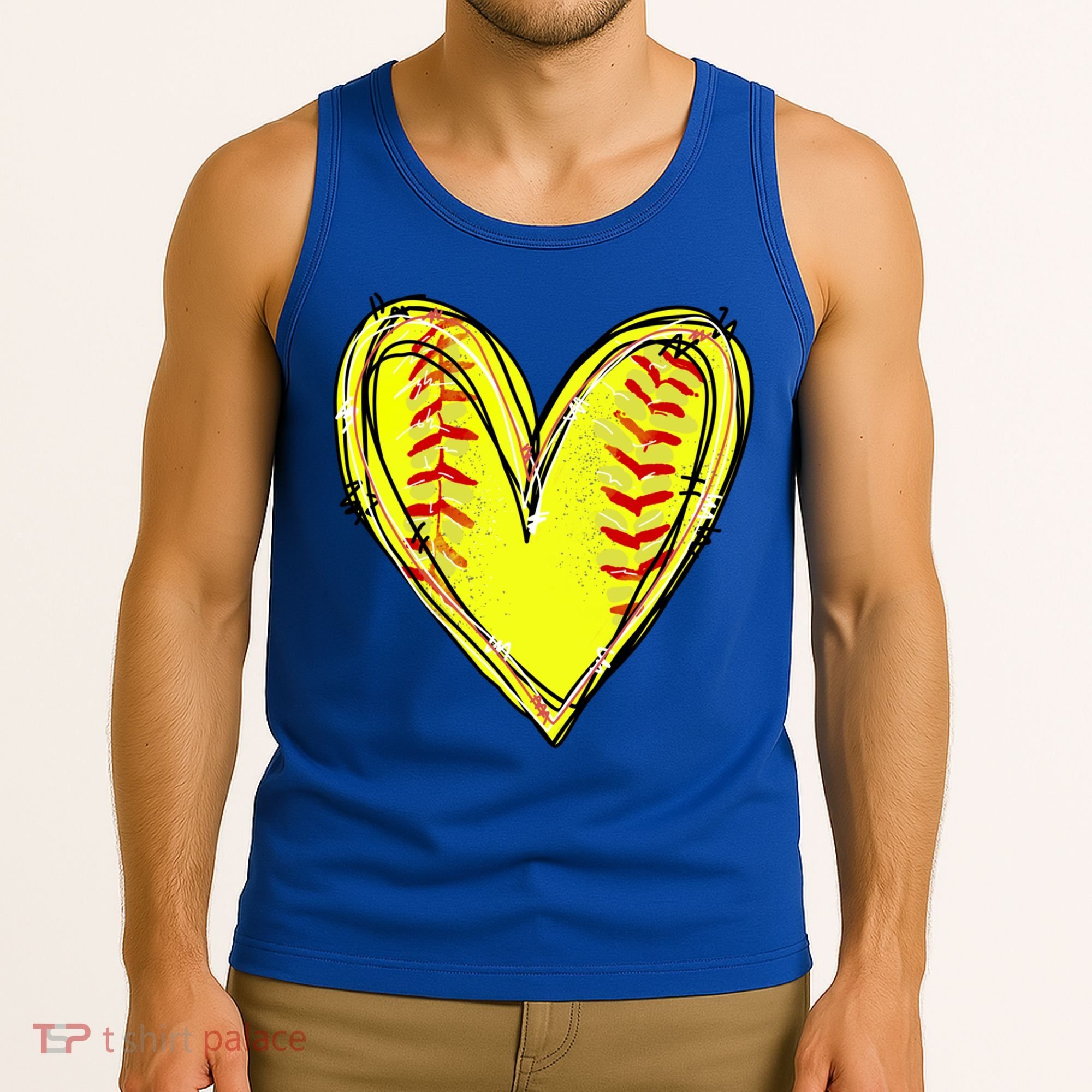 Softball Heart Softball Game Day Softball Mom Lovers Gift Tank Top