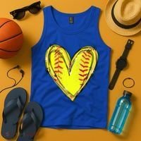 Softball Heart Softball Game Day Softball Mom Lovers Gift Tank Top thumb 4