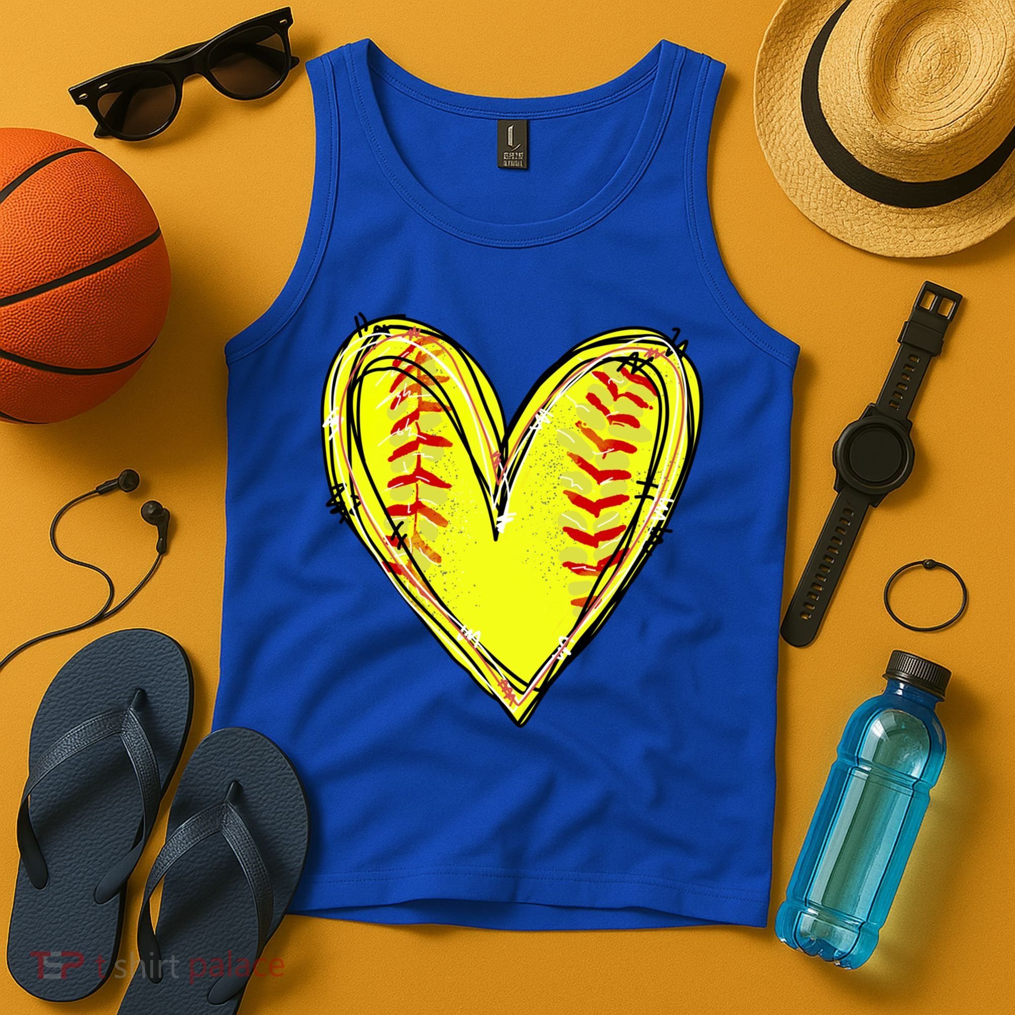Softball Heart Softball Game Day Softball Mom Lovers Gift Tank Top