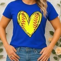 Softball Heart Softball Game Day Softball Mom Lovers Gift Women's T-Shirt thumb 2