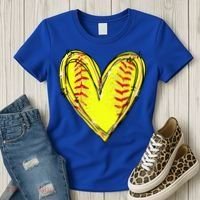 Softball Heart Softball Game Day Softball Mom Lovers Gift Women's T-Shirt thumb 3