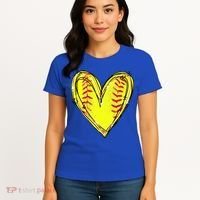 Softball Heart Softball Game Day Softball Mom Lovers Gift Women's T-Shirt thumb 4