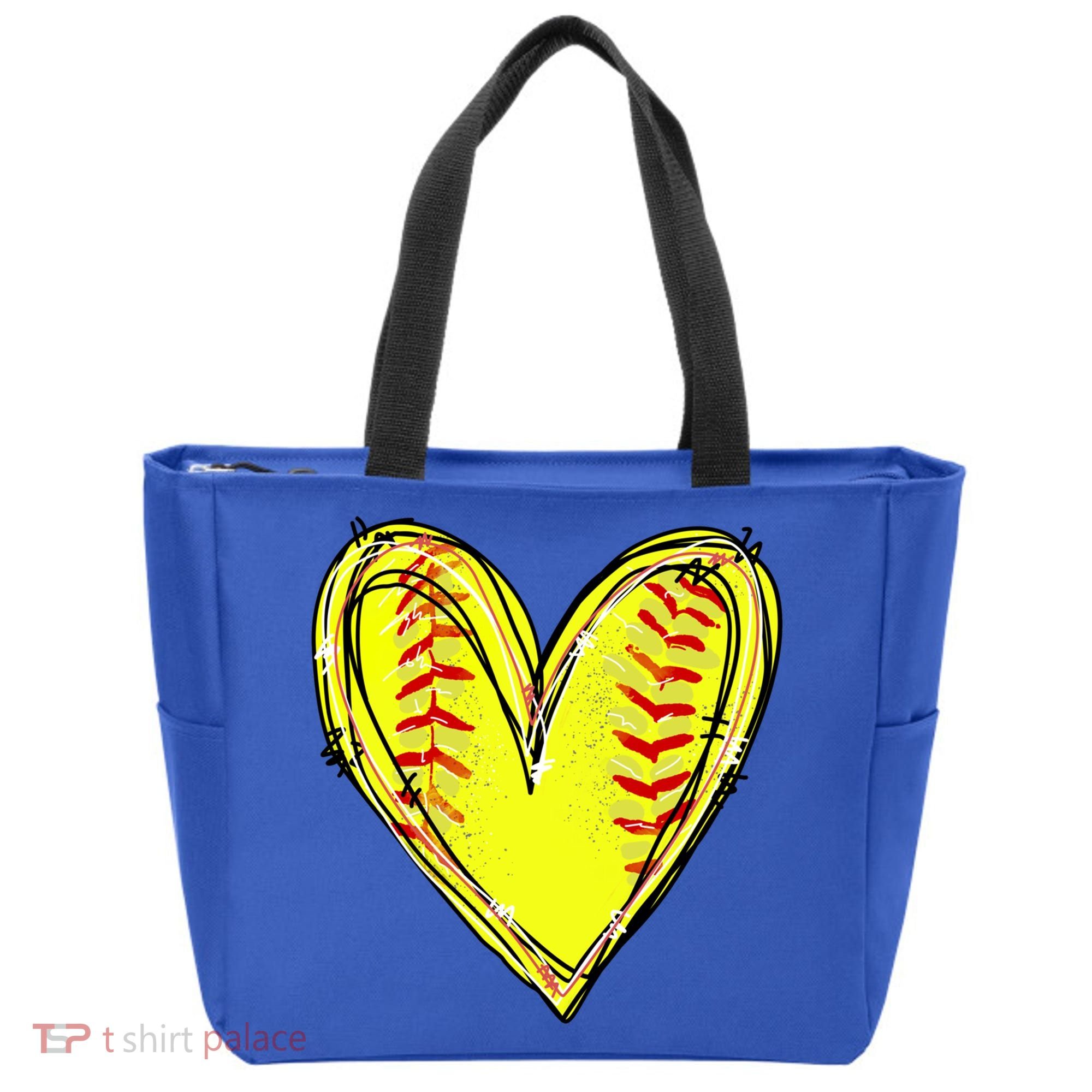 Softball Heart Softball Game Day Softball Mom Lovers Gift Tote Bag