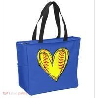 Softball Heart Softball Game Day Softball Mom Lovers Gift Tote Bag thumb 2