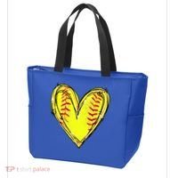 Softball Heart Softball Game Day Softball Mom Lovers Gift Tote Bag thumb 3
