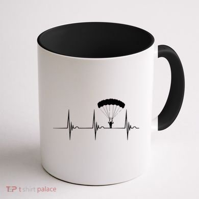 Skydiving Heartbeat Skydiver Skydive EKG Pulse Jump Coffee Mug back
