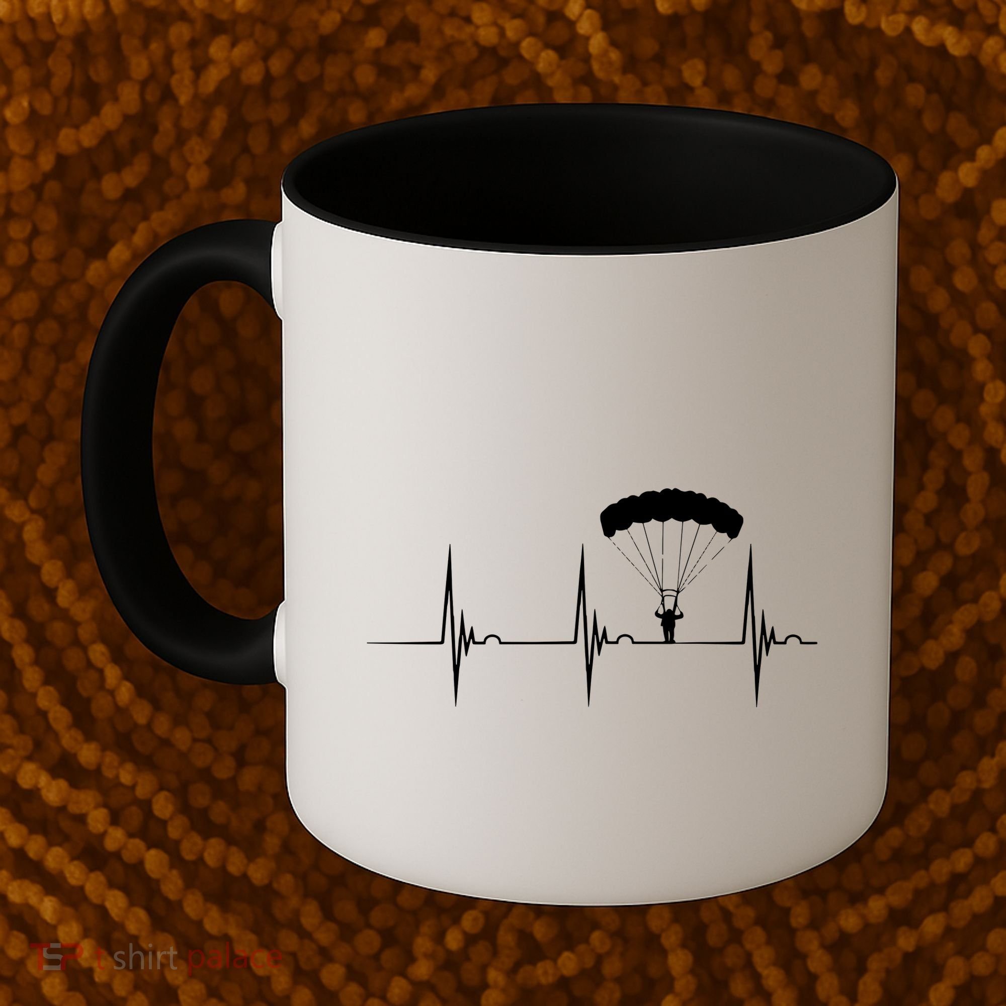 Skydiving Heartbeat Skydiver Skydive EKG Pulse Jump Coffee Mug