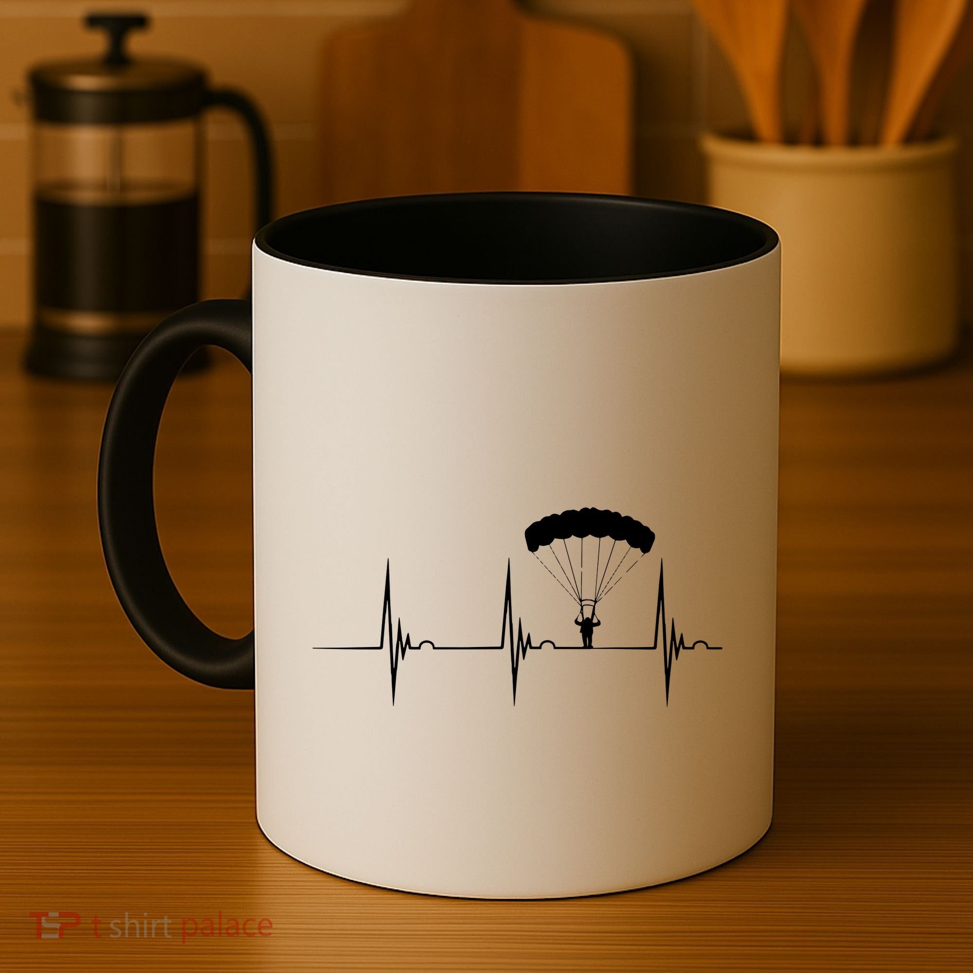 Skydiving Heartbeat Skydiver Skydive EKG Pulse Jump Coffee Mug