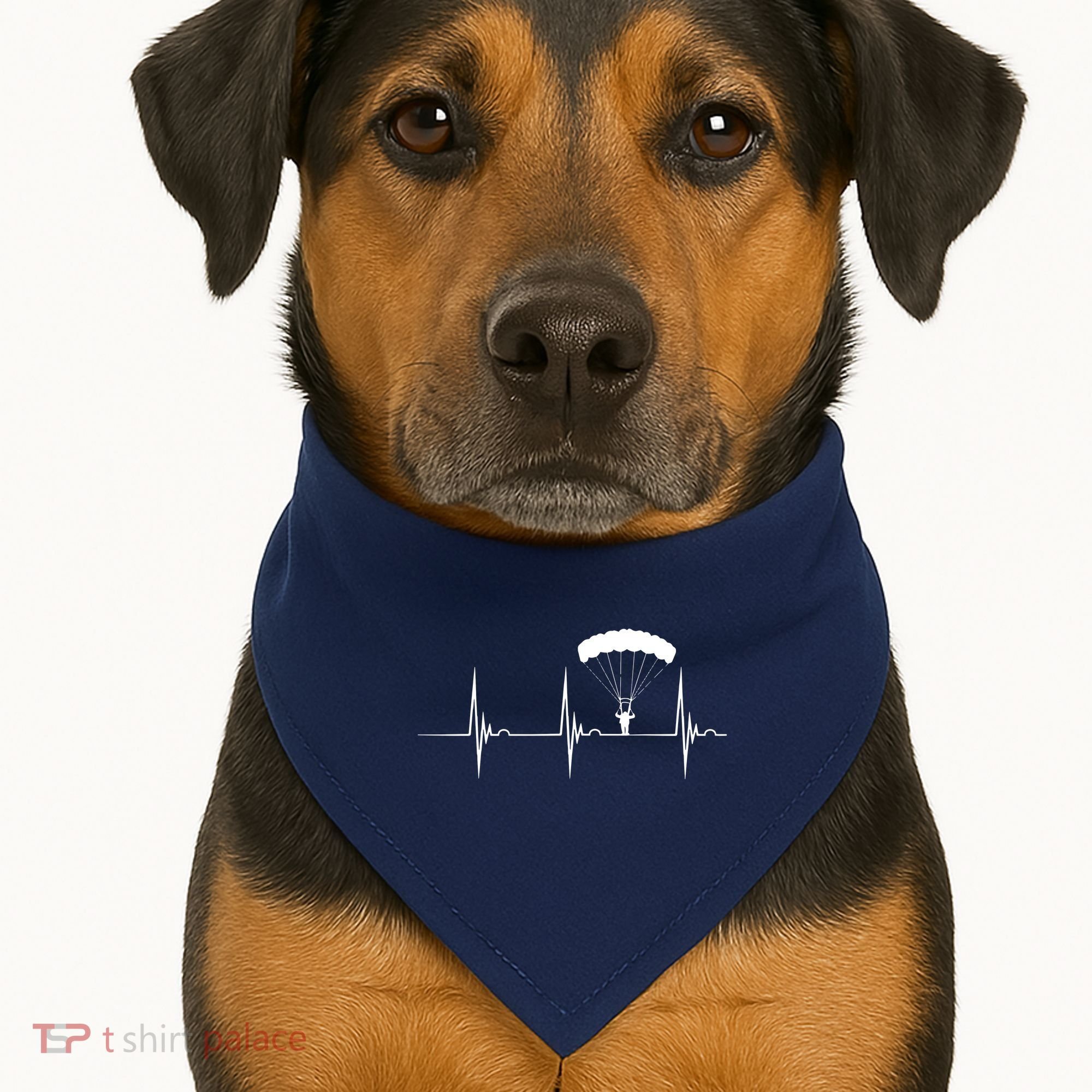 Skydiving Heartbeat Skydiver Skydive EKG Pulse Jump USA-Made Doggie Bandana